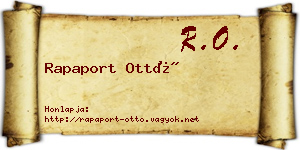 Rapaport Ottó névjegykártya